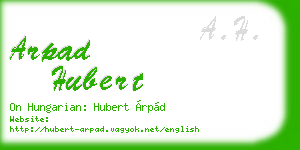 arpad hubert business card