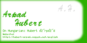 arpad hubert business card